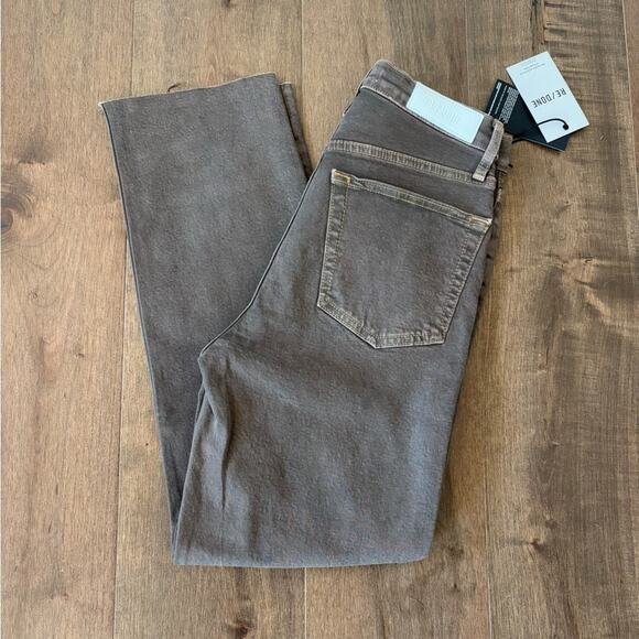 RE/DONE 70s Ultra High Rise Stove Pipe Jeans in Washed Chocolate size 26 NWT - Picture 11 of 11